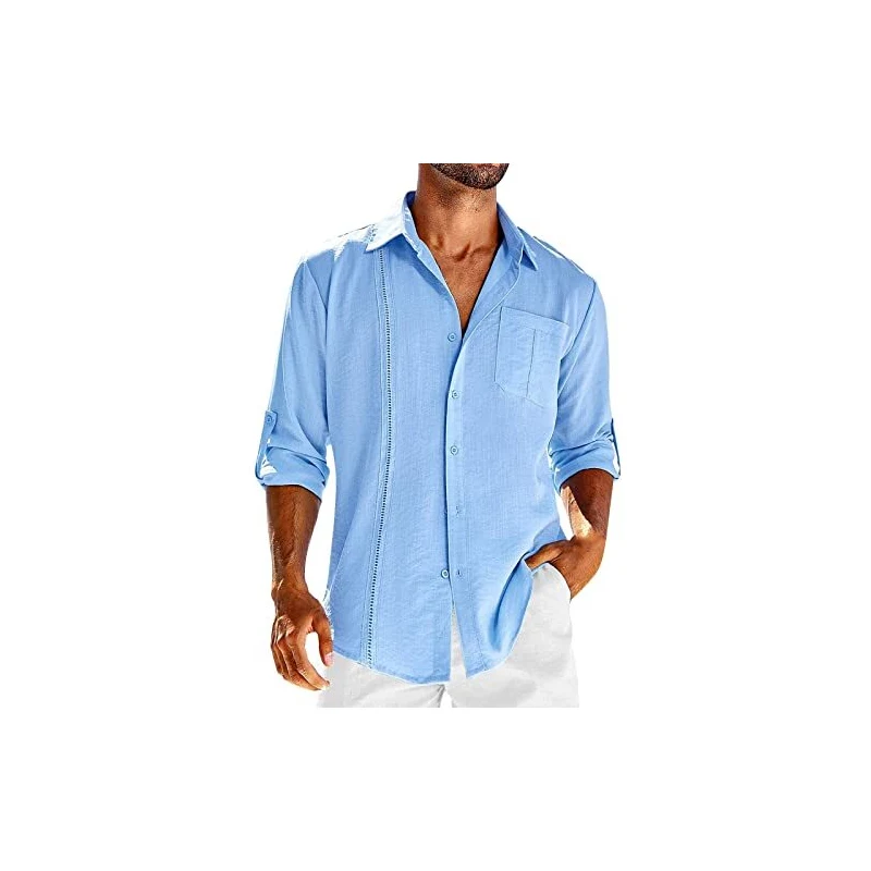 Camicia Uomo Manica Lunga – Regular Fit – Business E Matrimonio – Con Tasca Sul Petto – Facile Da Stirare - 3