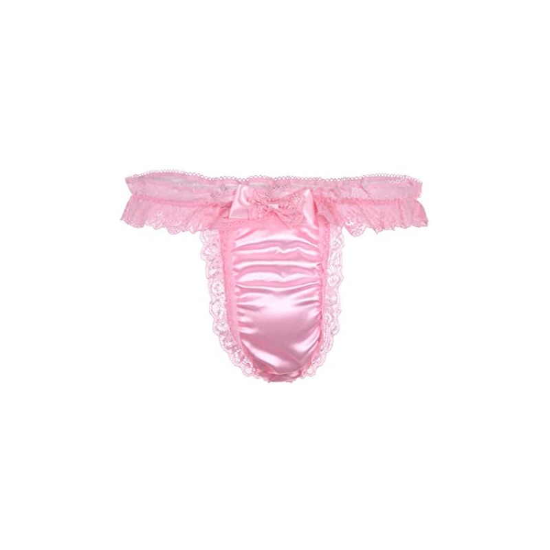 Satini Raso Volant Fiocco Perizoma Femminuccia Mutandoni Slip Mutandine Biancheria Intima Rosa Pastello L 119727640 - Foto 2