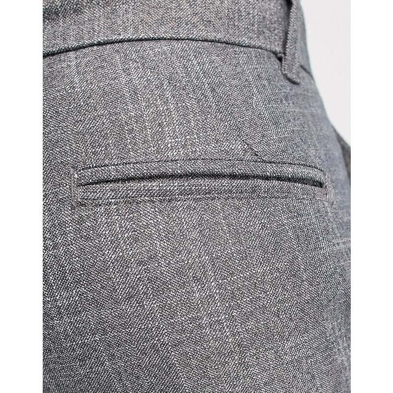 New Look - Pantaloni da abito slim grigio scuro testurizzati