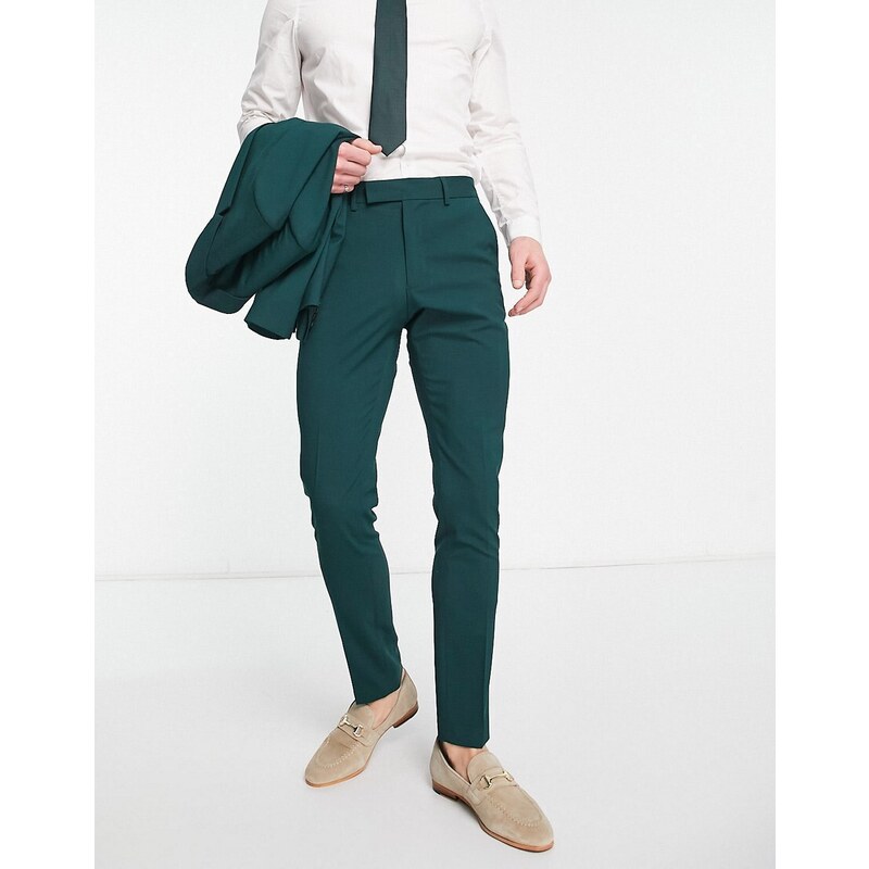 ASOS DESIGN - Pantaloni skinny da abito verde pino