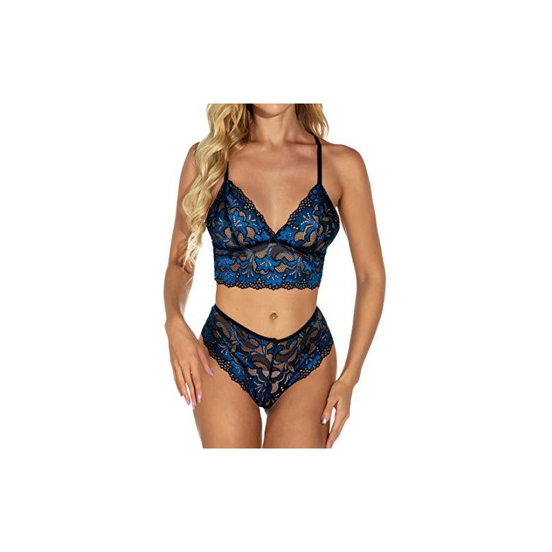 Ppppa Lingerie Di Pizzo Da Donna Intimo Sexy Con Bretelle 2 Pezzi Set