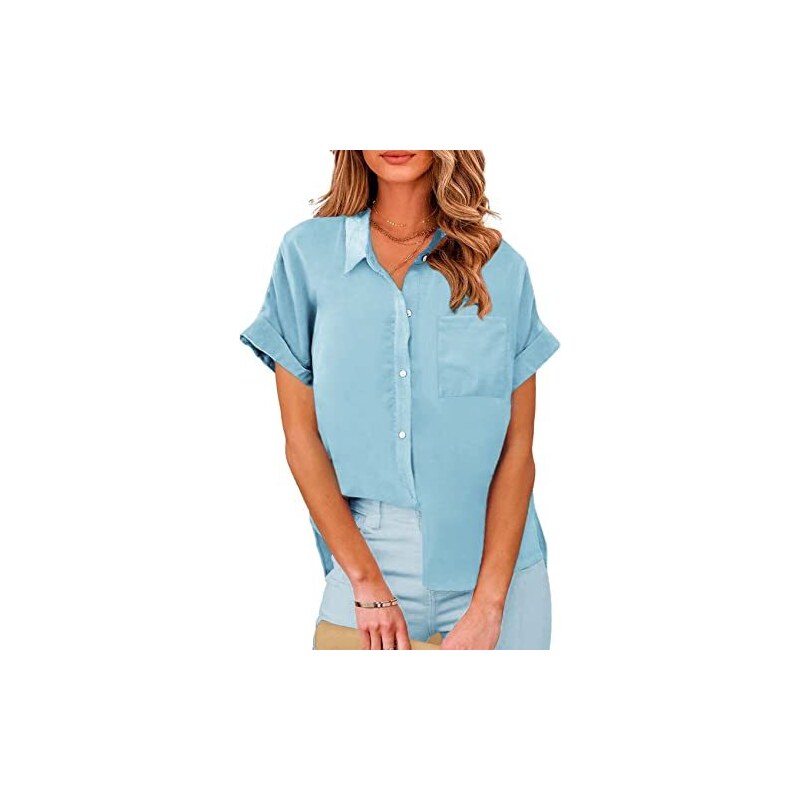 Ninedaily Camicetta Estiva Donna A Maniche Corte Con Scollo A V - Morbida, Leggera, Taglie Dalla S Alla 2XL