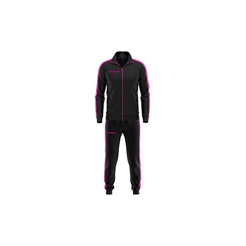 GIVOVA TUTA REVOLUTION FELPA NERO/FUXIA Tg. S