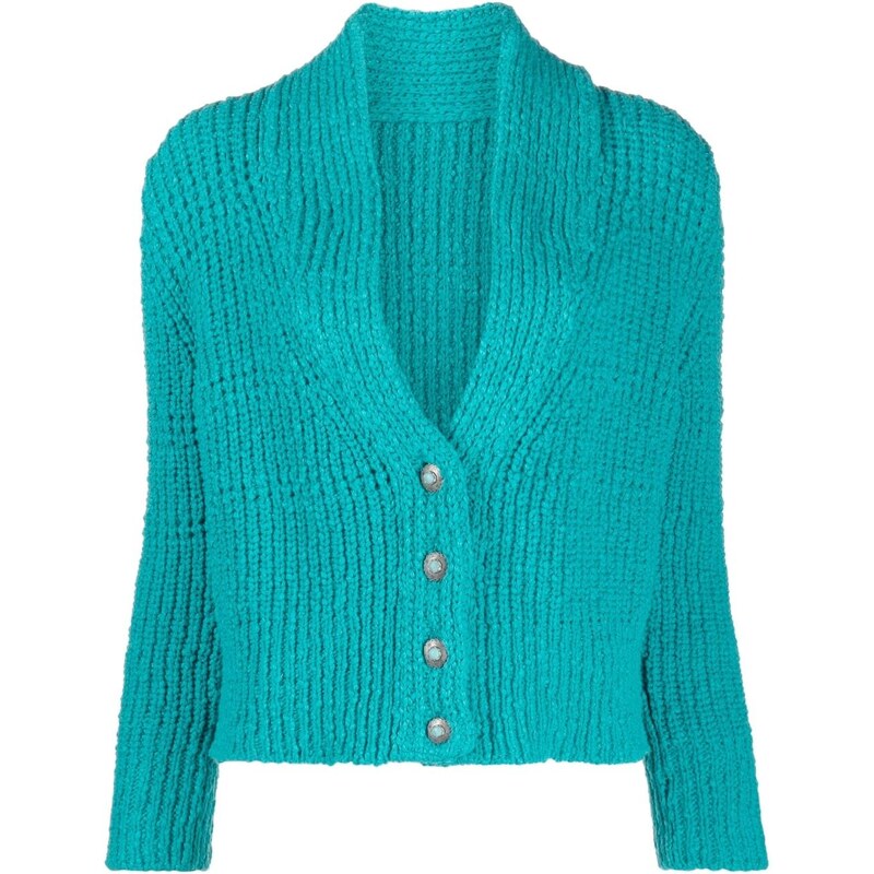 Cardigan Filato Soffice Scollo a V Taglio Corto da Donna | IT