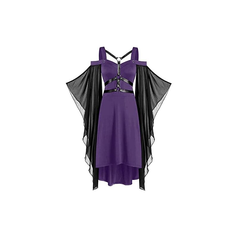 Abito Donna Stile Regency Medievale - Vita Alta, Maniche A Nastro, In Poliestere, Per Rievocazioni - Foto 5