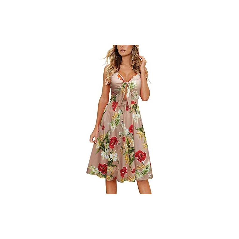 Cocila Abiti da Cerimonia Donna Abiti Estivi da Donna con Scollo a V Senza Maniche Senza