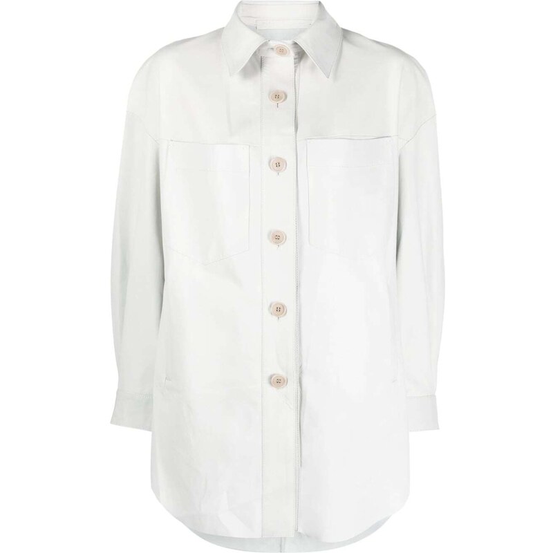 Salvatore Santoro Giacca-camicia oversize in pelle - Toni neutri Salvatore Santoro Giacca-camicia oversize in pelle - Toni neutri