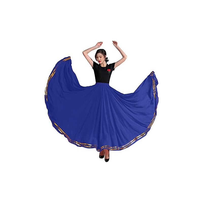 Gonna Flamenco Bambina Gonna Lunga In Raso Per Danza Del Ventre - Stile Swing Con Spacco, Per Costumi Carnevali O Tribal Barbie Shani