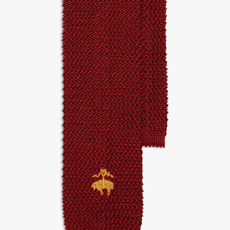 Brooks Brothers Cravatta in maglia con logo - male Cravatte e Pochette da taschino Bordeaux REG