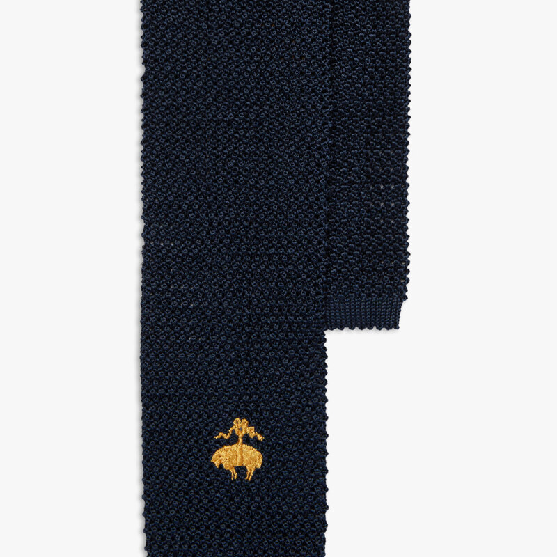 Brooks Brothers Cravatta in maglia con logo - male Cravatte e Pochette da taschino Blu navy REG
