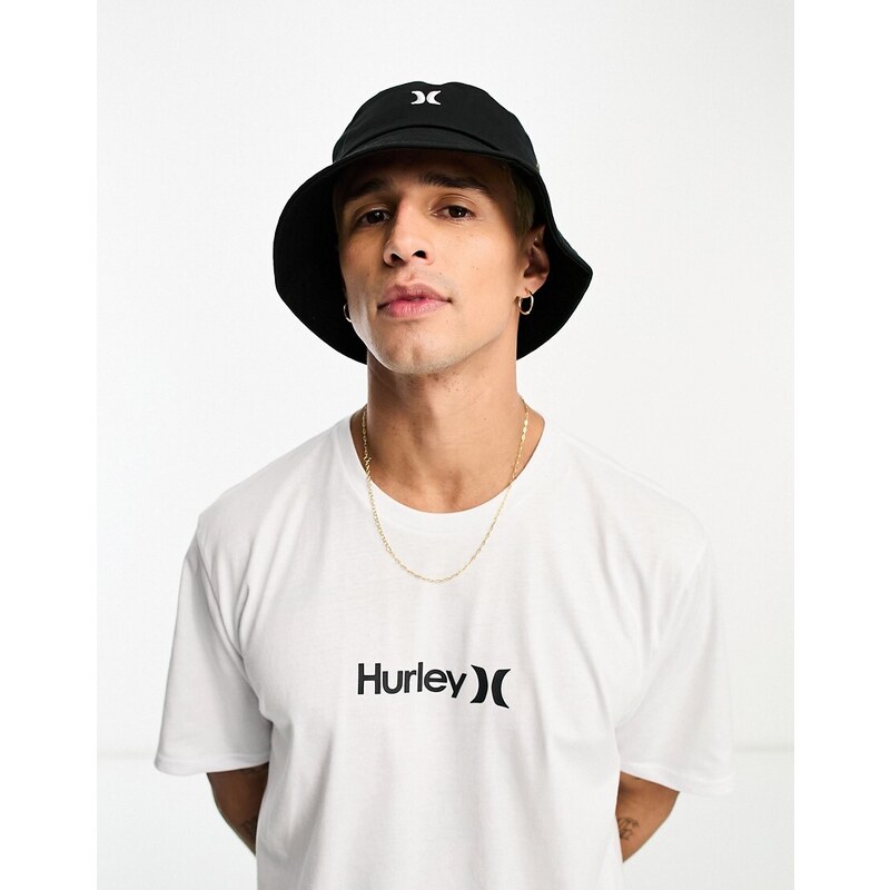 Hurley - Cappello da pescatore nero con logo piccolo-Black