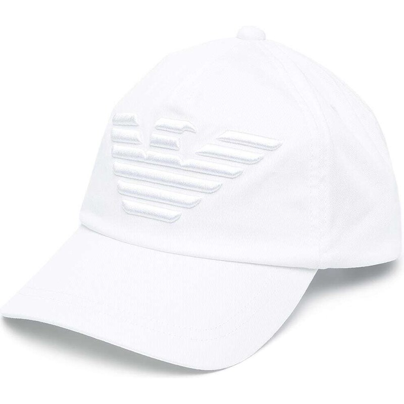 Emporio Armani Cappello bianco logo ricamato