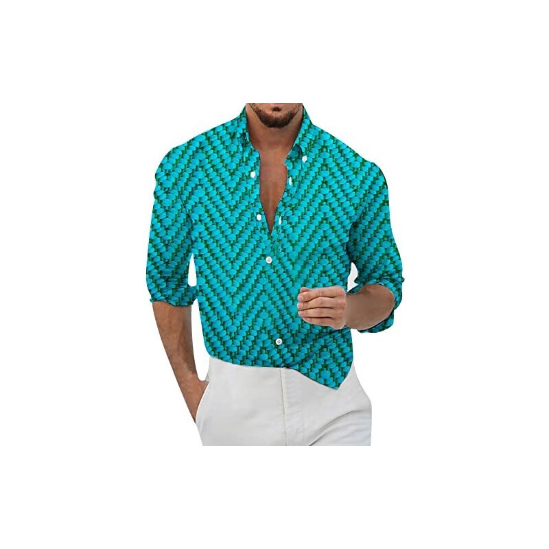 Uomo Cotone Lino T-Shirt 3/4 Top Manica Maglietta Henley Scollo