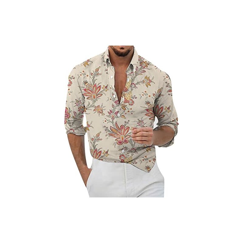 Camicia hawaiana a maniche corte con bottoni casual da