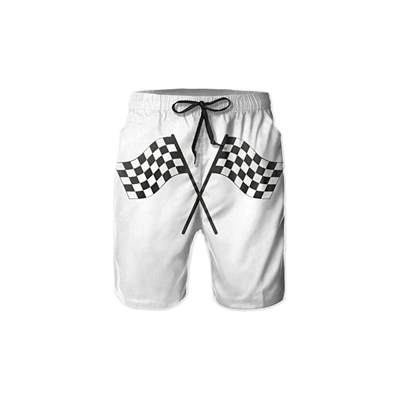 UXH Uomini Marca Blu Modello Costume Da Bagno Surf Slip Da Bagno Spiaggia Pantaloni Corti Costume Da Bagno Maschile, bianco, Large