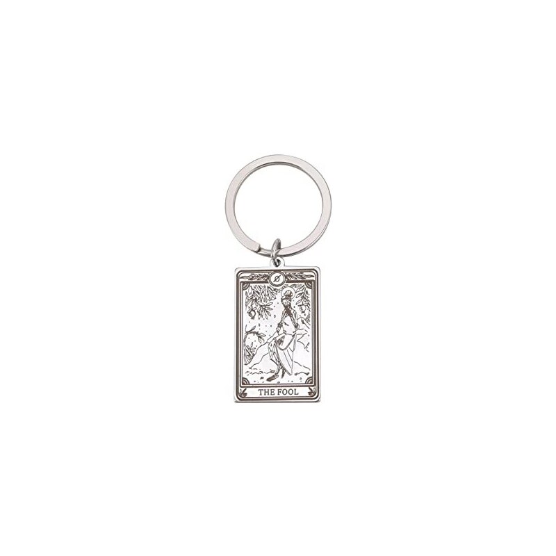 Portachiavi E Collana Tarocchi In Acciaio Inox – Ciondolo Con Catena – Amuleto Wicca – Regalo Originale - 5