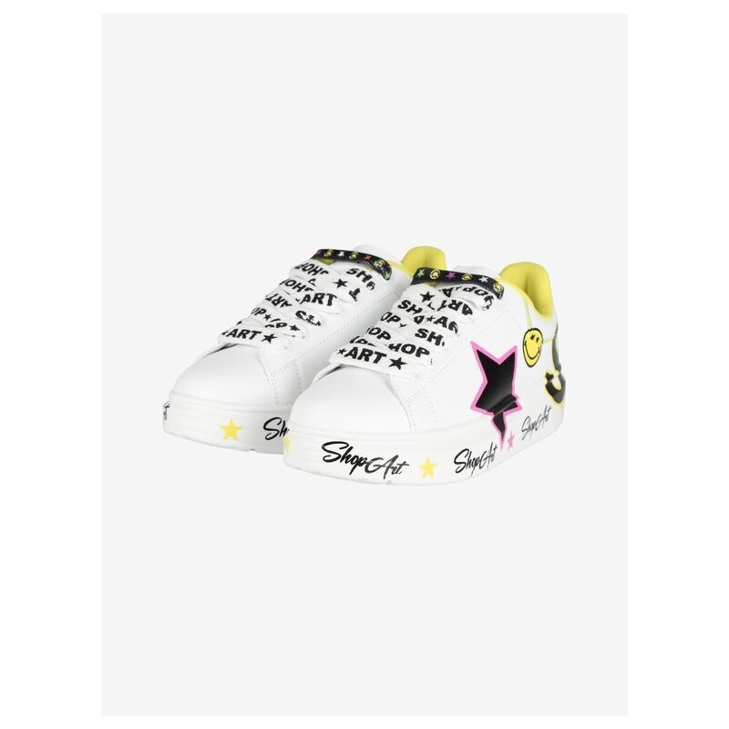 Shop Art Kim Sneakers Donna Con Platform e Stampe Zeppa Bianco Taglia 37
