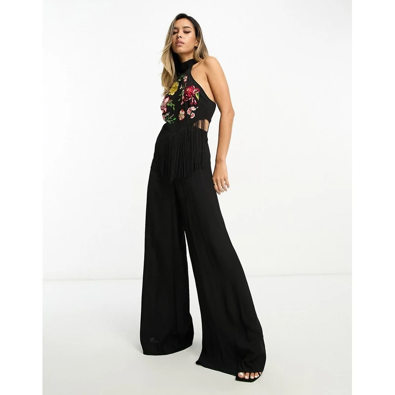 Maluuna Tuta Jumpsuit Lunga In Cotone Per Donna - Con Cappuccio E Tasche - Nero