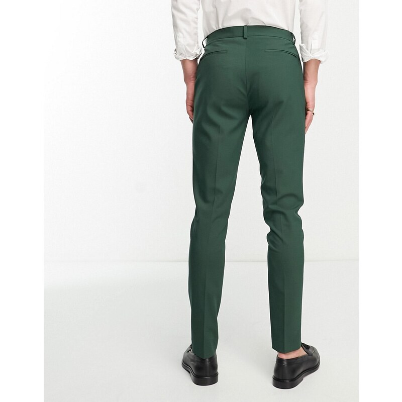 ASOS DESIGN - Pantaloni da abito skinny verde bosco