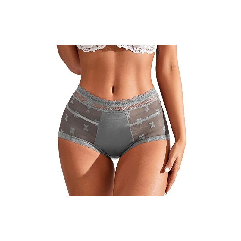 JADEA Slip Donna, Offerta 6 Pezzi, Art 06 Cotone Culotte Fianco Alto Vita Alta (6 Pezzi-Nero, 7