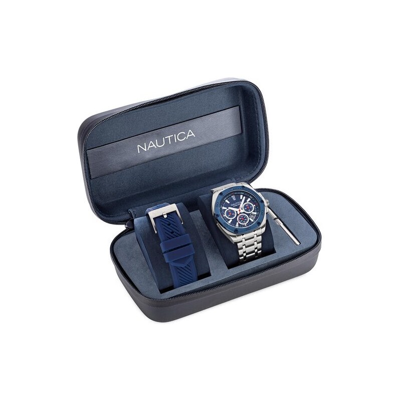 NAUTICA Box Scatola Orologio Con Libretto Maglie In Acciaio E Contro Scatola