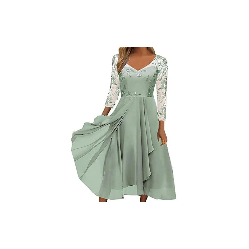 HAHAEMMA Abito Lungo Da Donna Boho 2023, Abito Estivo Da Festa Elegante Scollo A V Maxi Abito Colore Rosso S 120234697