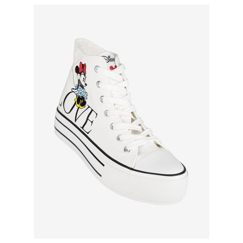 Disney Minnie Sneakers Alte Donna Con Platform Bianco Taglia 39