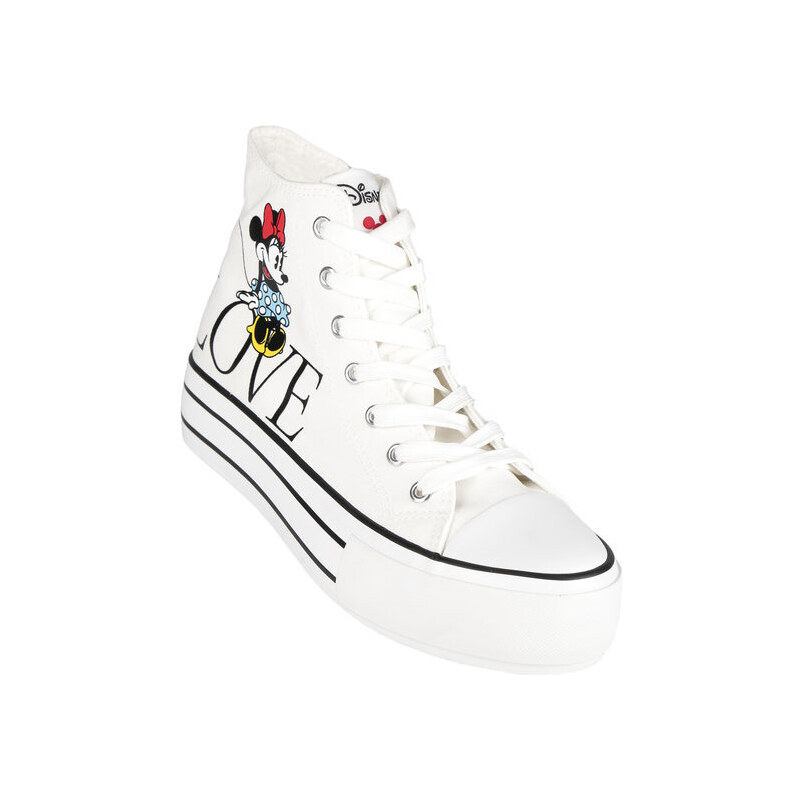 Disney Minnie Sneakers Alte Donna Con Platform Bianco Taglia 39