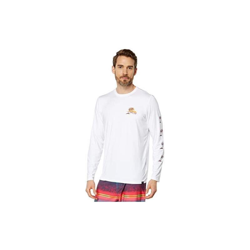 Hurley Herren Rashguard Langarm - UPF 50+ Sonnenschutz Shirt Für Wasser & Strand