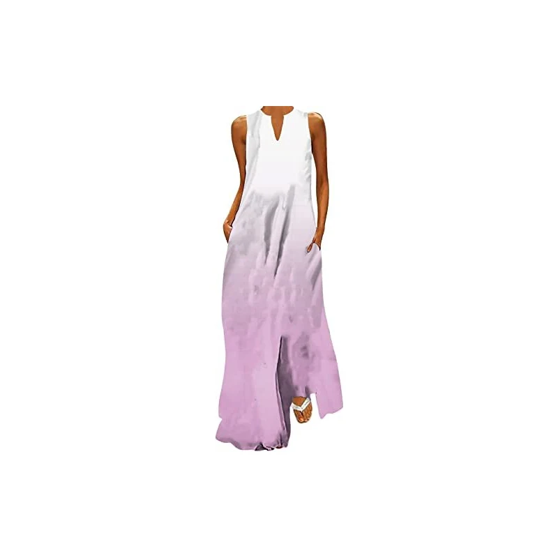 Taglie Forti Donna Boho Lungo Maxi Abito Estate Cami Prendisole - Foto 9