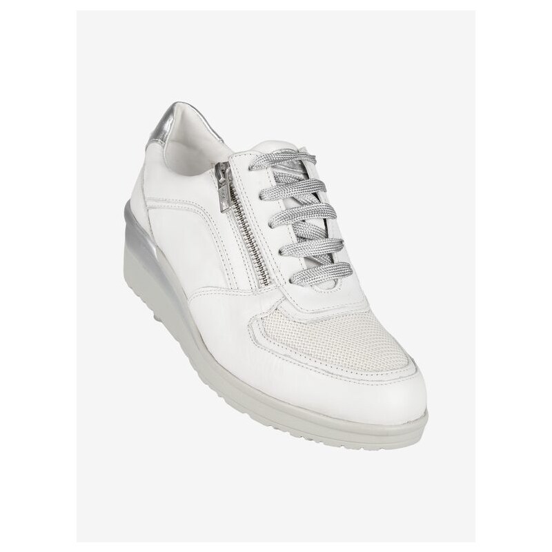 Walk Dream Sneakers In Pelle Donna Con Zeppa Bianco Taglia 36
