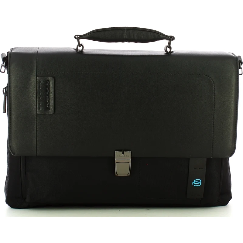 PIQUADRO Cartella Espandibile Porta PC 15.6” – Pelle Blue Square Con Attacco Trolley - 3