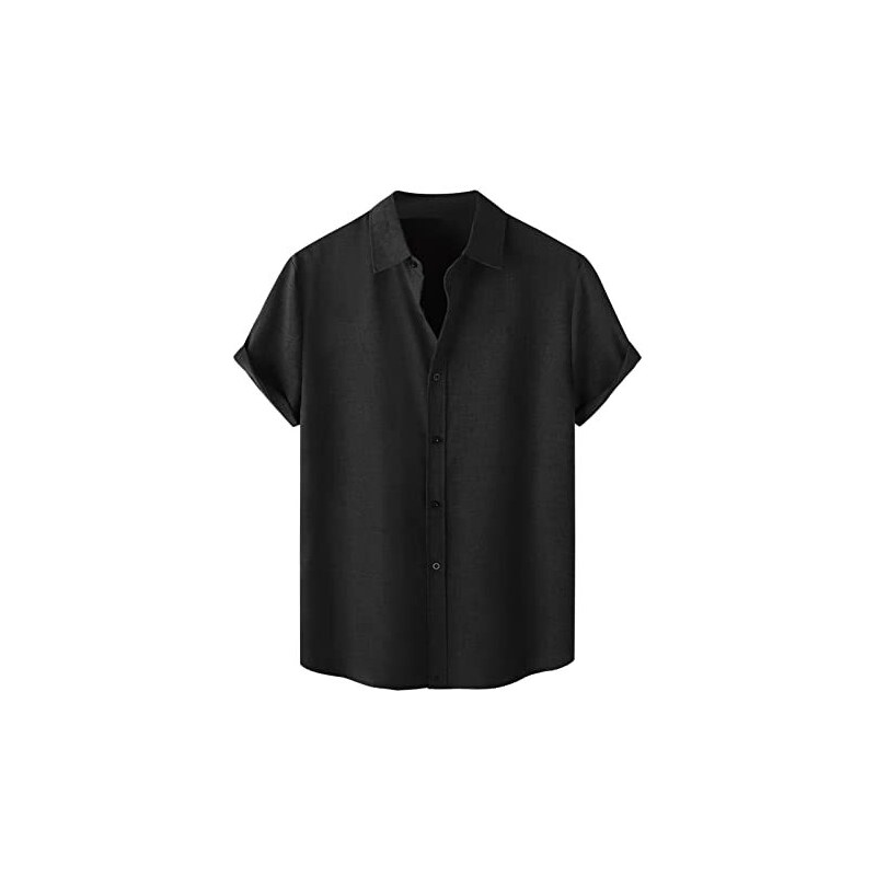 Cromoncent Camicia Uomo Maniche Corte Quadri Buffalo – Tessuto Leggero In Misto Cotone E Lino, Tasca Sul Petto, Casual Chic – Taglia M, Colore Rosso A Quadretti