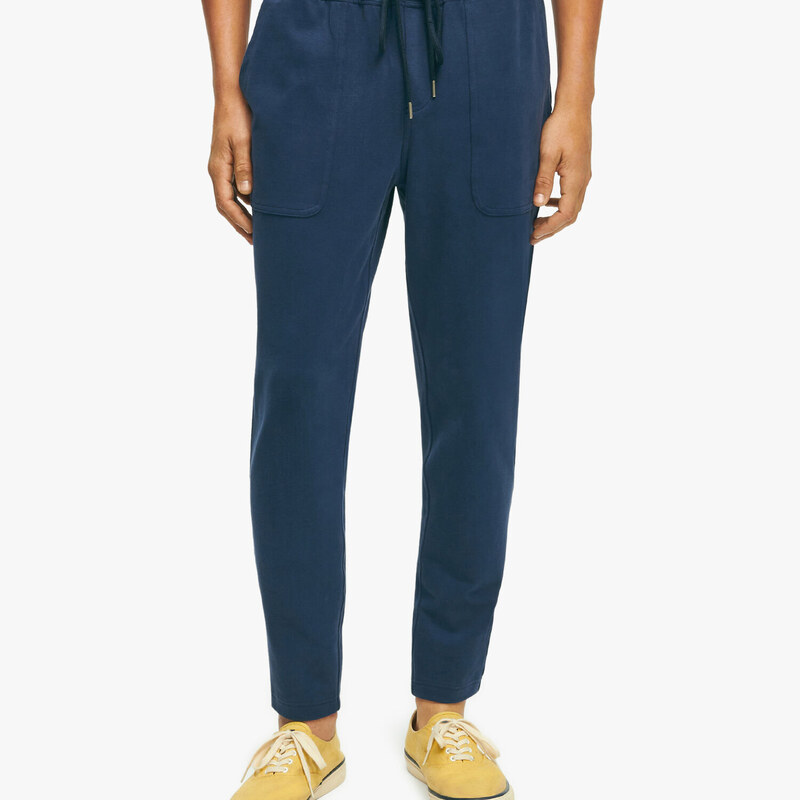 Brooks Brothers Pantalone sportivo stretch in jersey di cotone spazzolato - male Maglieria Navy L
