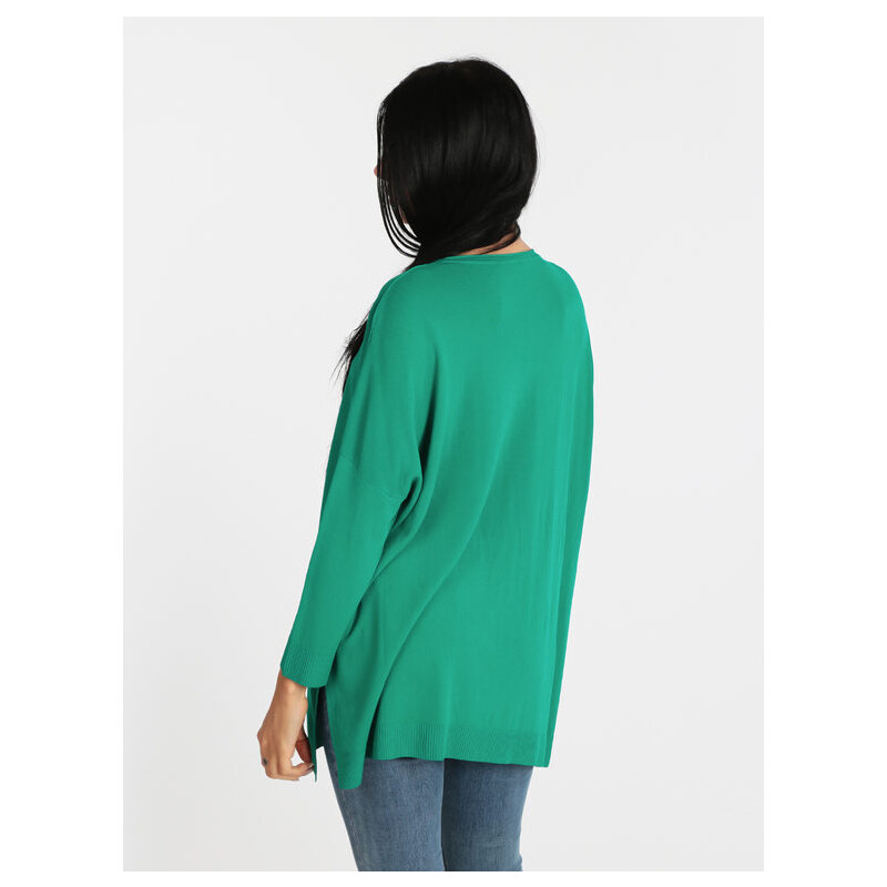 Solada Maglia Leggera Donna Oversize T-shirt Manica Lunga Verde Taglia Unica