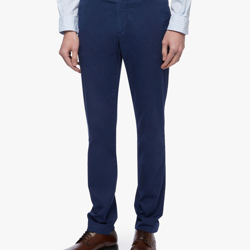 Brooks Brothers Pantalone chino in cotone elasticizzato - male Outlet Uomo Blu reale 30