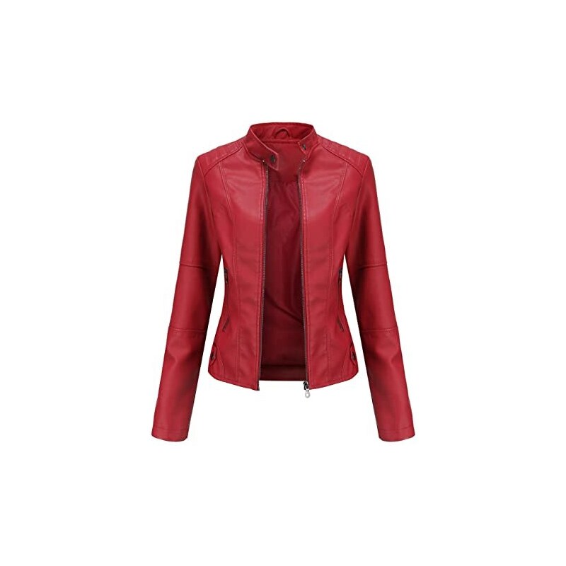 Toocool Giacca Donna Corta Ecopelle Bolero Senza Chiusura Arricciato VB-10381 [S,Argento - Foto 3