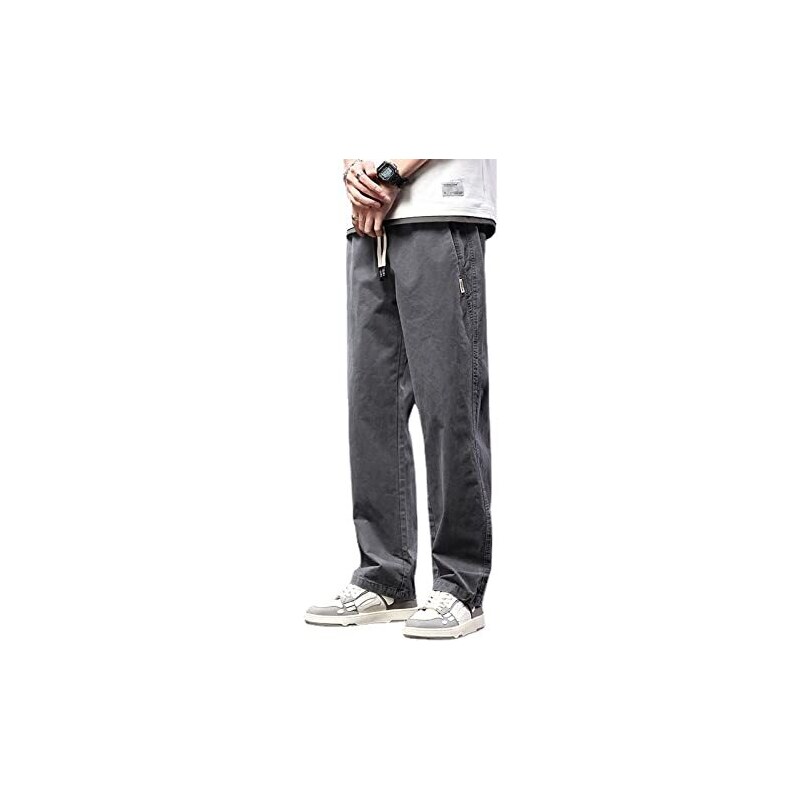 Pantaloni in velluto a coste da uomo, oversize, larghe, con elastico, da uomo, con polsini, per il tempo libero, da uomo, con coulisse, pantaloni lunghi harem, comodi da casa, Nero , XXL