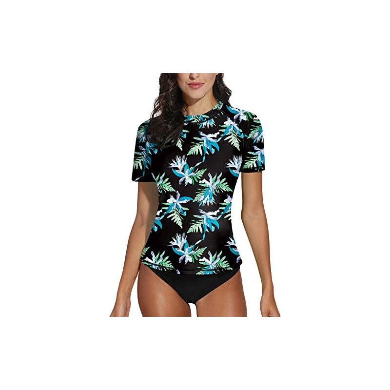 Maglietta A Maniche Lunghe Rash Guard Uomo, Elasticizzata In Poliestere/Spandex, Bianca/Nera, Taglie S-XXL - 3