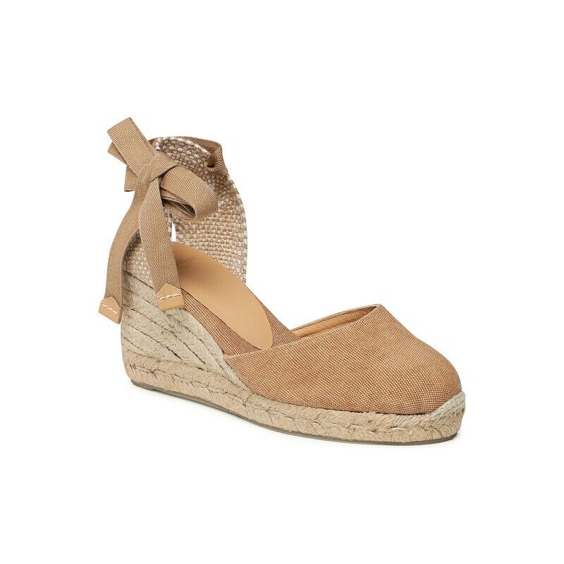 Castañer Chiarita – Espadrillas Donna Con Zeppa E Lacci Alla Caviglia – Colore Bianco