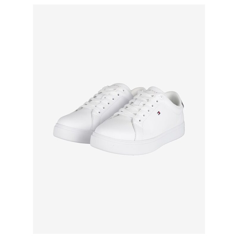 Tommy Hilfiger Essential Court Sneakers In Pelle Donna Basse Bianco Taglia 36
