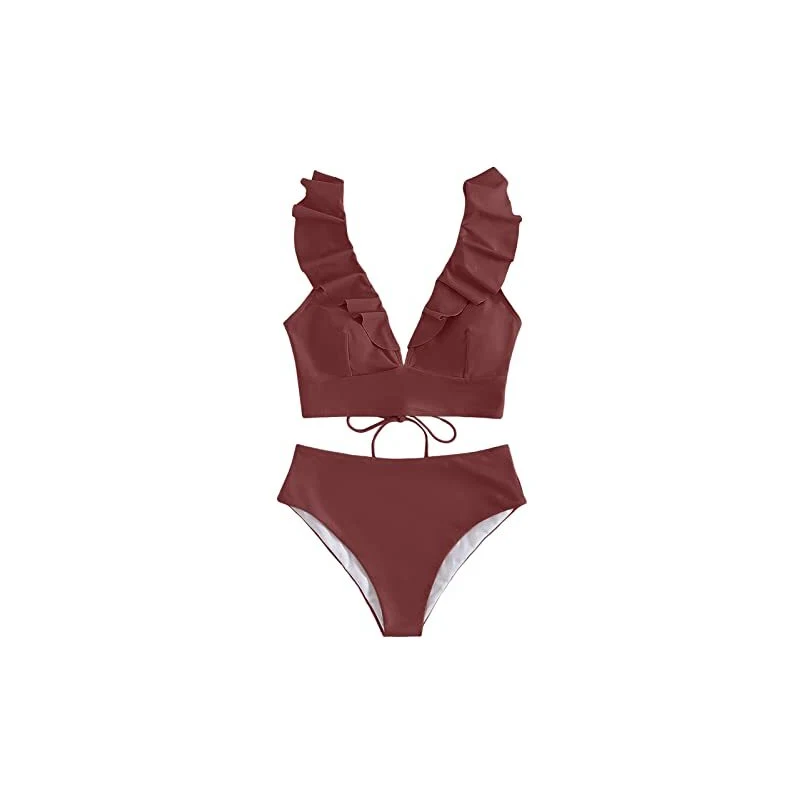 Slazenger - Costume da bagno da donna con schiena a X nero/arancione. 48