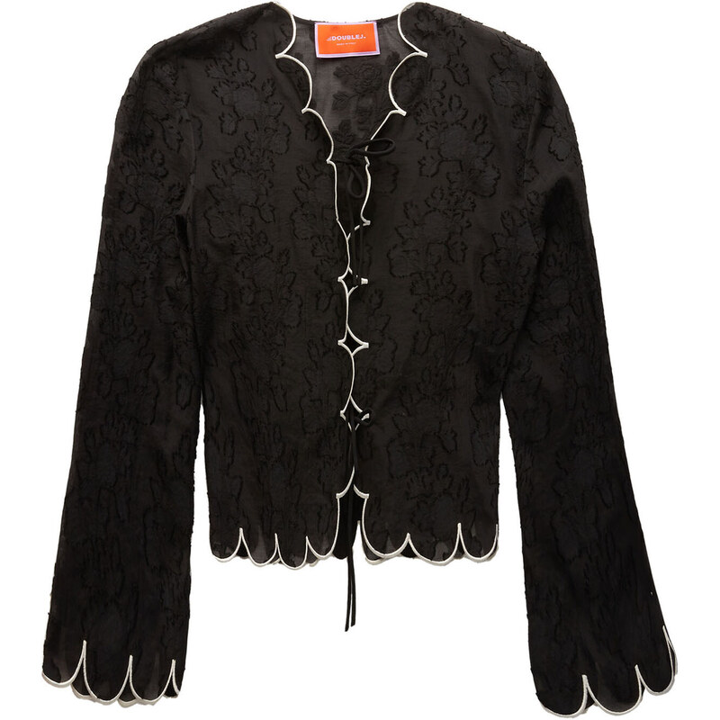 La DoubleJ Shirts & Tops gend - Double Dutch Jacket Embroidered Begonia Nero L 88%Cotton 12%Polyamide