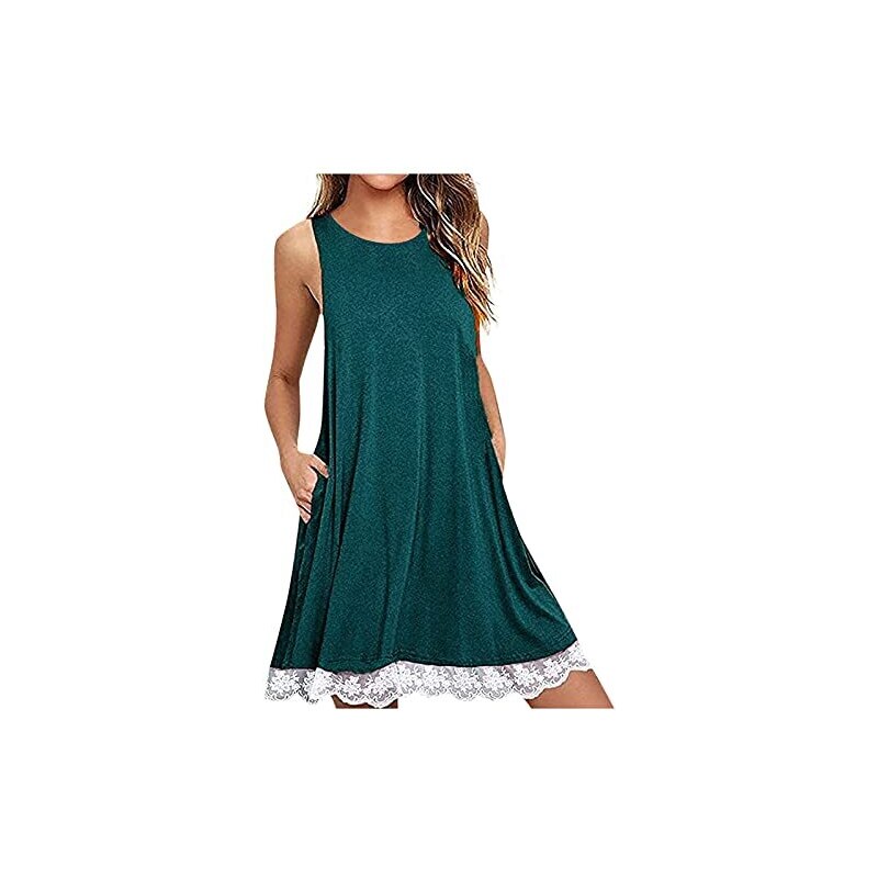 Sherosa Abito Estivo Donna 2025, Prendisole Bohémien Floreale, Maniche Corte, Con Tasche, Morbido In Rayon E Spandex, Vestibilità Comoda, Per Spiaggia E Tempo Libero