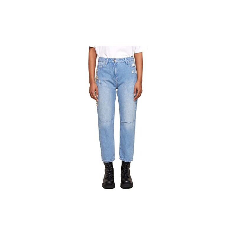 YZABEL Pantaloni da Donna in Denim con Strappo Moda Lavato Street Trend