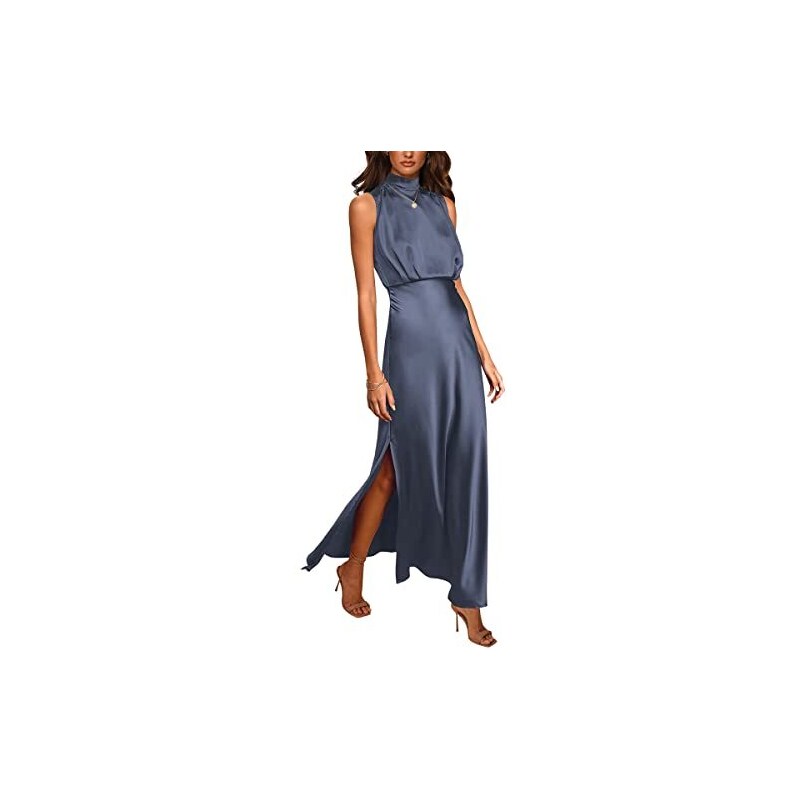 ORANDESIGNE Vestito Donna Manica Lunga Maglione Collo Alto Abito Caldo Maglione Elasticizzato Casual Sera Autunno Invernale Abito in Maglia Elegante Fit Invernale A Cachi XS