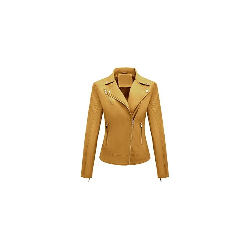 Cappotto Giubbotto Similpelle Giallo BELLIVERA Giacca Donna In