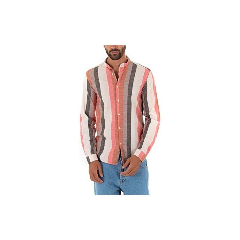 Camicia Oxford Rosa Da Uomo Smart Formale A Doppio Polsino Manica Lunga