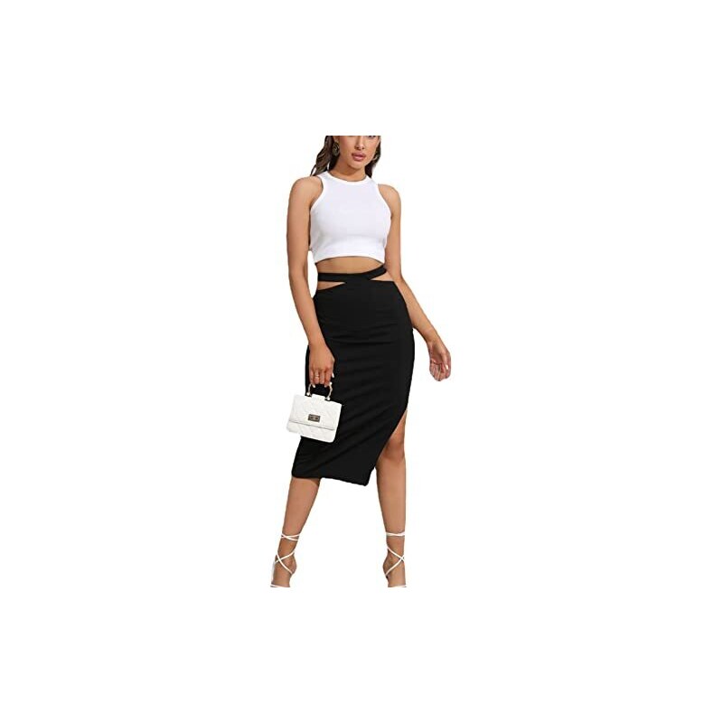 Gonna Lunga Donna Avanova – Vita Alta, Elastica, Con Spacco E Stampa Floreale Leopardata – Midi, Leggera, Bohémien