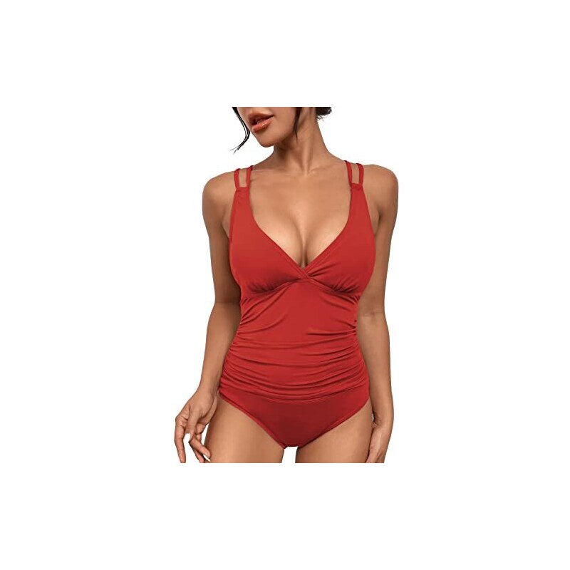 Costume Intero Donna Con Controllo Pancia E Scollo A V, Push-up, Con Lacci E Spalline Regolabili - 5
